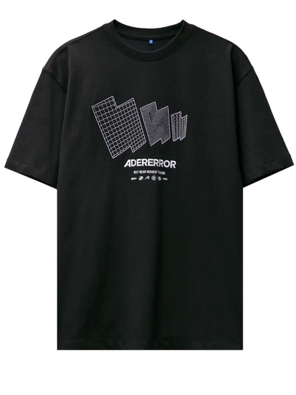 ADERERROR Black Tetris Logo Graphic Tee shirt • men’s small (oversized)